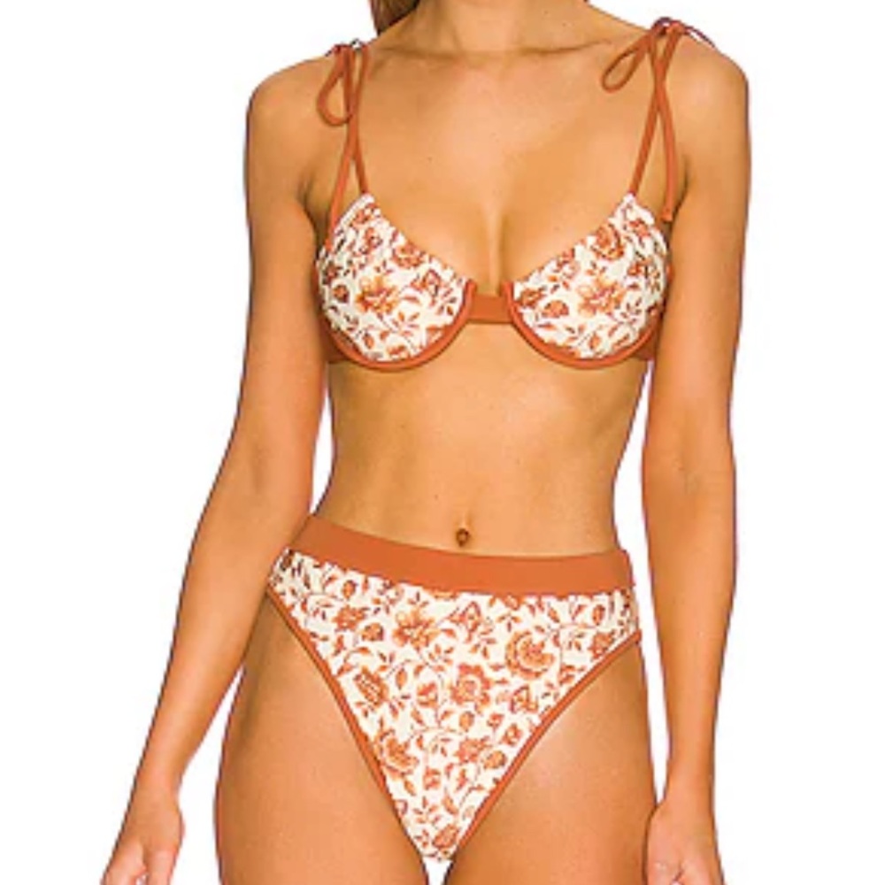 Tularosa Shia Bikini Bottom in Antique Rust Floral